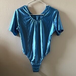 Shiny light blue onesie